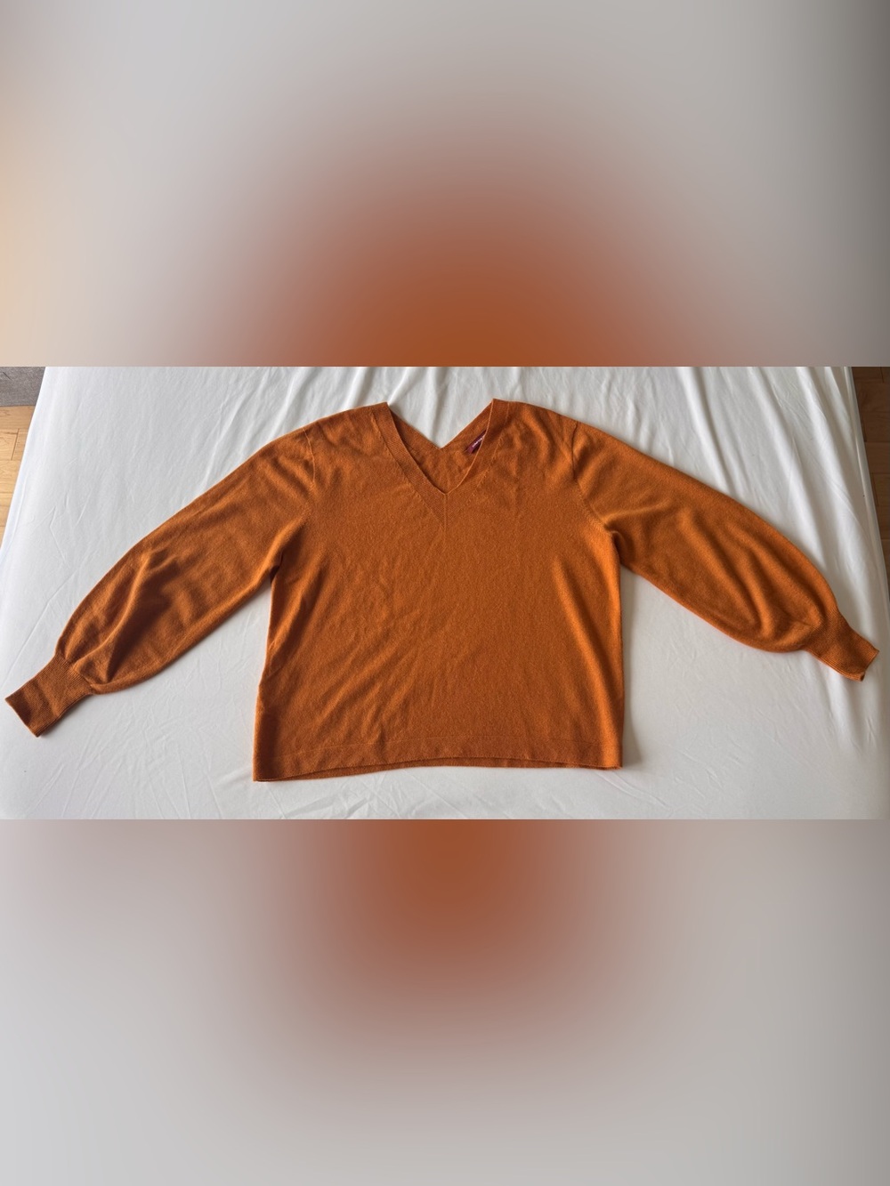 Comptoir des Cotonniers 100% Cashmere V-Neck Sweater - Rust/Terracotta - Picture 3 of 7